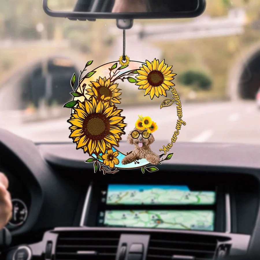 Poodle You Are My Sunshine Car Ornament