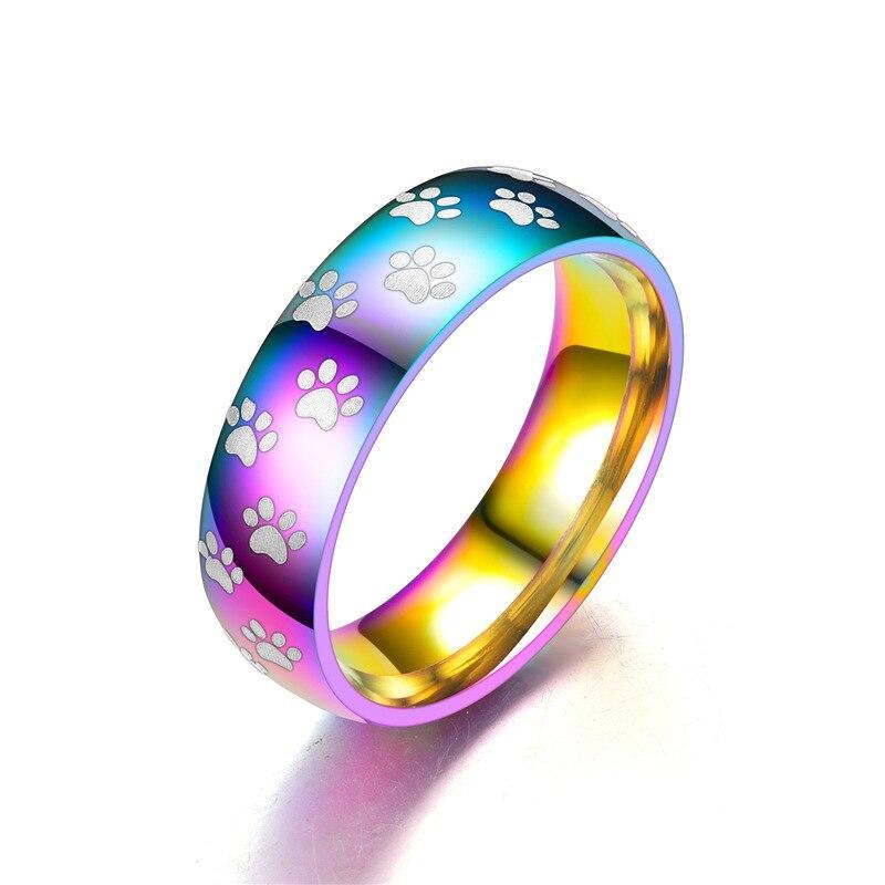 Rainbow Paw Print Ring - Image 3
