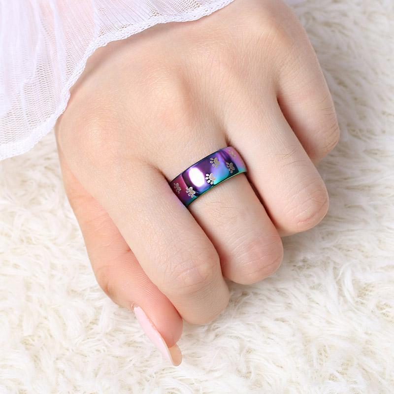 Rainbow Paw Print Ring - Image 4