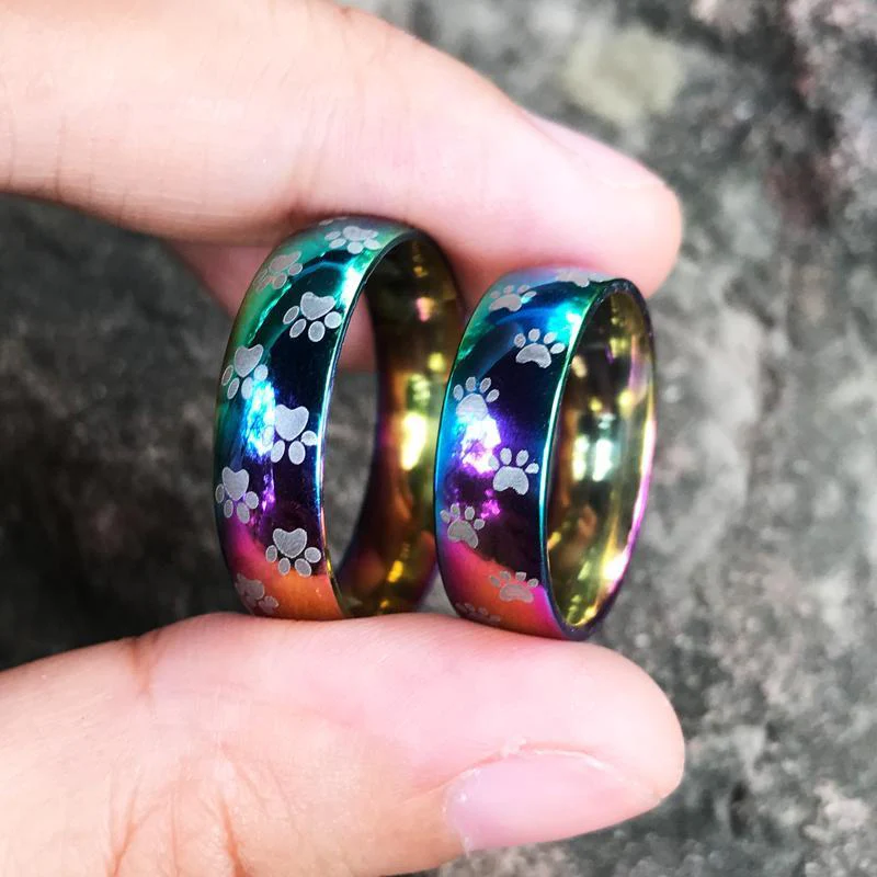 Rainbow Paw Print Ring - Image 5