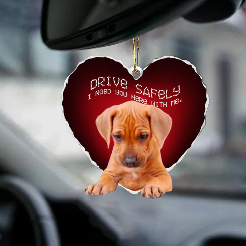Rhodesian Ridgeback Drive Safely Car Ornament