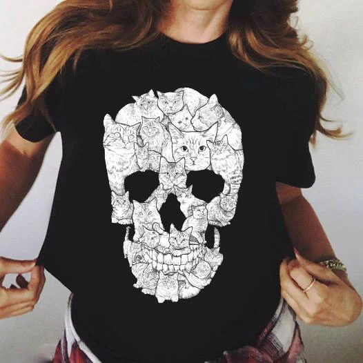 Skull Cats T-Shirt - Image 3