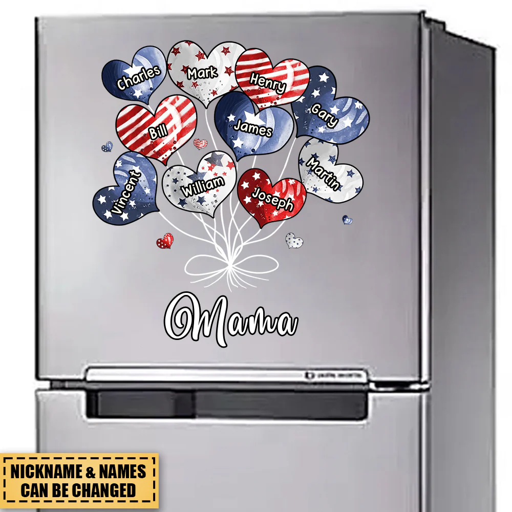 Sweet Heart American Flag Pattern Personalized Sticker Gift - Image 2