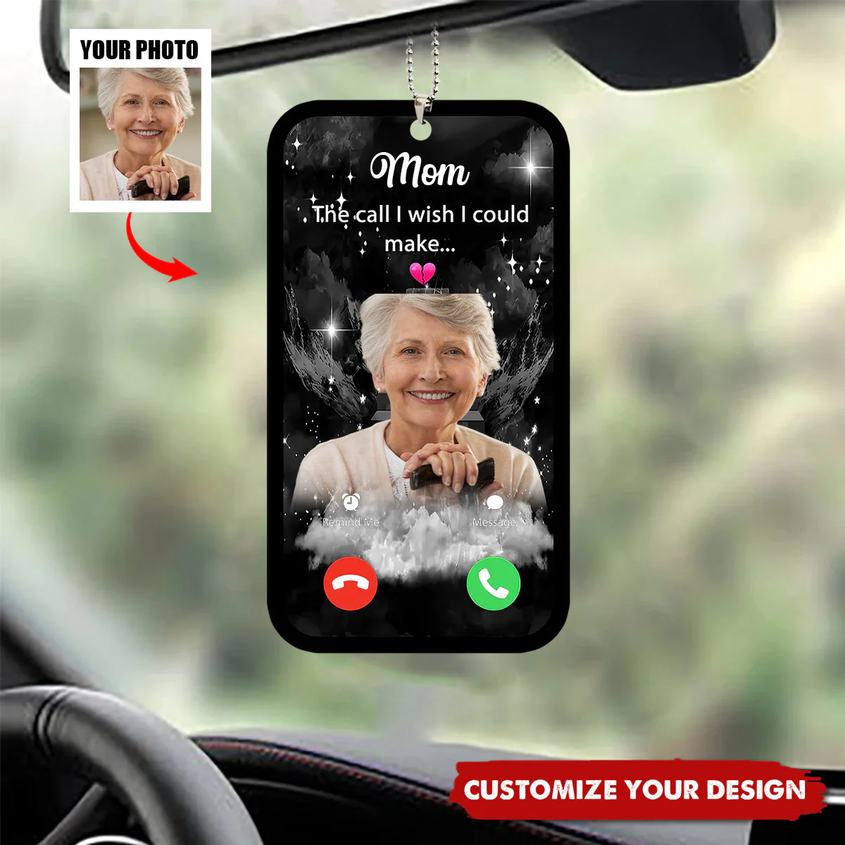 The Call I Wish I Could Make, Personalized Custom Photo Ornament - Image 3