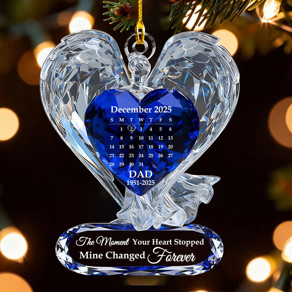 The Moment Your Heart Stopped-Personalized Angel Memorial Ornament - Image 2