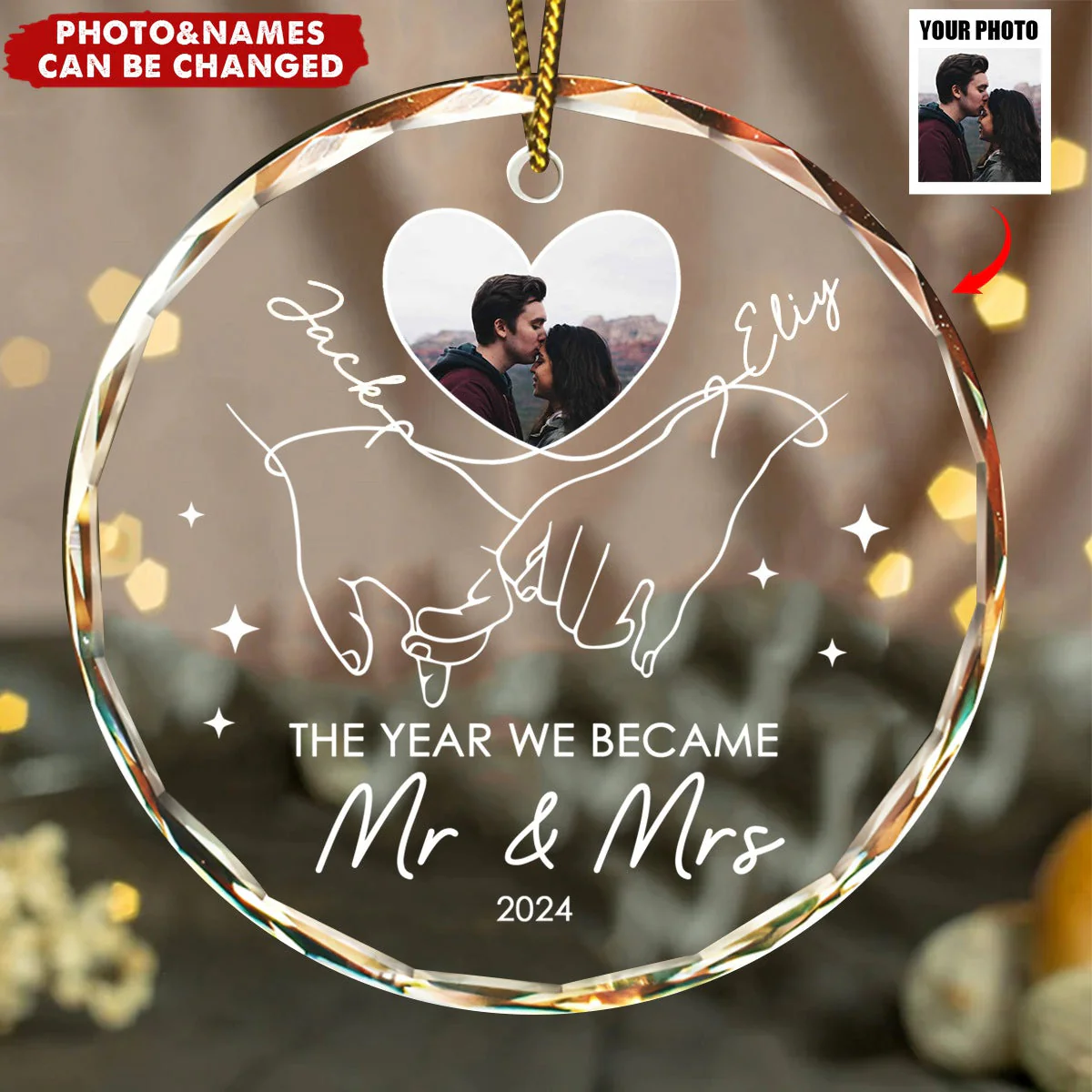 The Year We Became Mr. and Mrs. – Personalized Couple Ornament