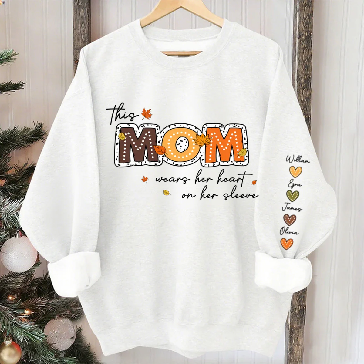 This Grandma Wears Her Heart on Her Sleeve - Custom Printed Sweatshirt - Image 2