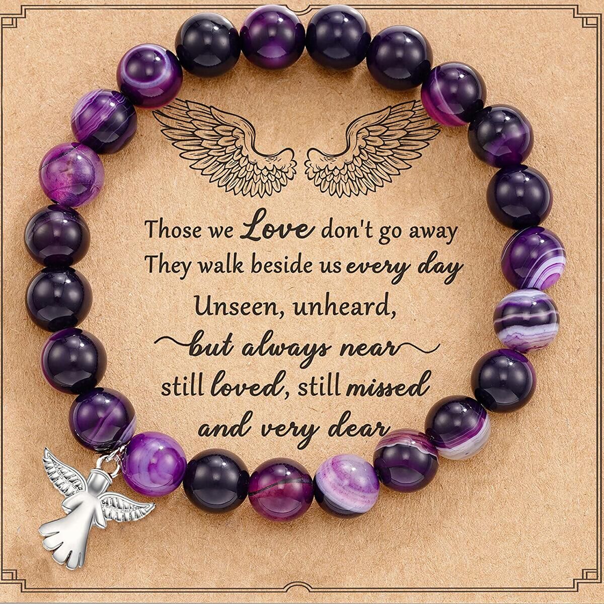Those We Love Don't Go Away Natural Stone Stretch Bracelet - Image 2