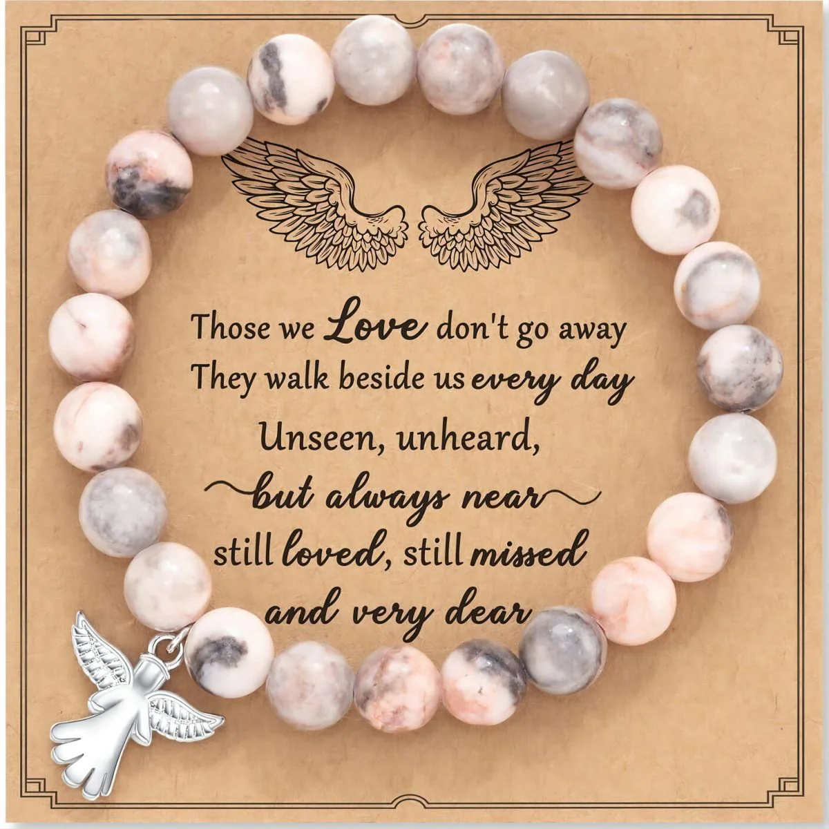 Those We Love Don't Go Away Natural Stone Stretch Bracelet - Image 3