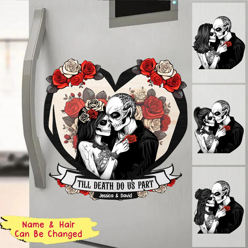 Til Death Do Us Part Couple Skull - Personalized Sticker - Image 2