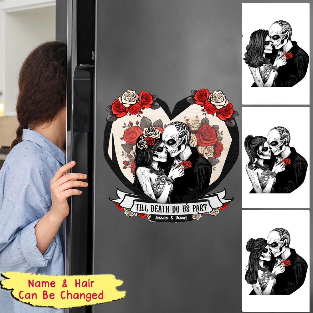 Til Death Do Us Part Couple Skull - Personalized Sticker - Image 3