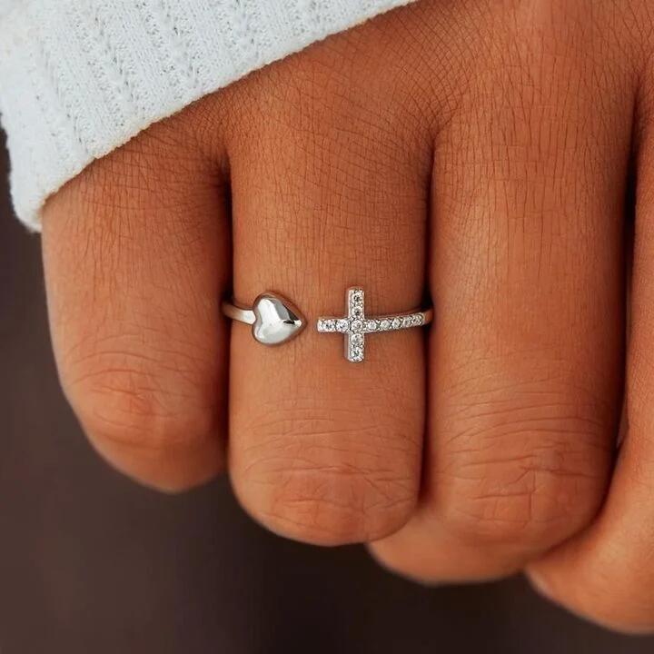 TO MY DAUGHTER PRAY CROSS & HEART RING - Image 4