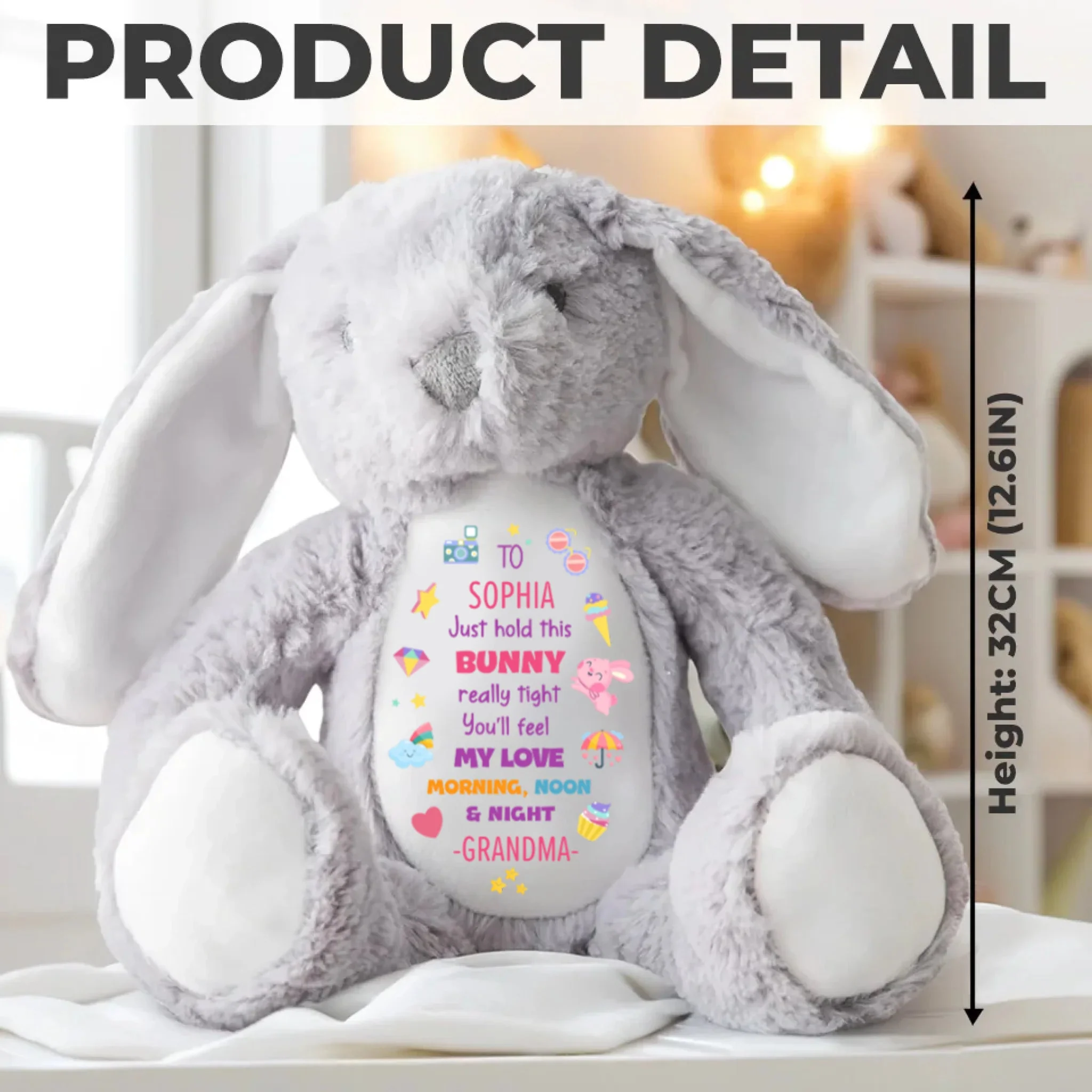 To My Dearest Grandchildren-Personalized Easter Plush Bunny Gift - Image 2