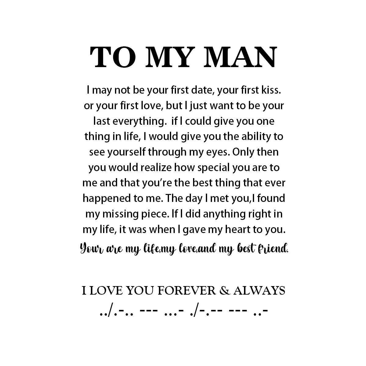 To My Man -I Love You Forever & Always Morse Code Bracelet - Image 4