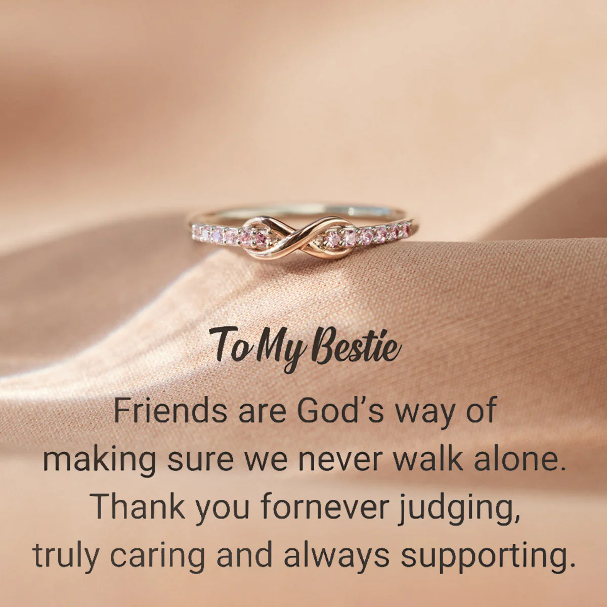 True Friends Are Forever Infinity 925 Sterling Silver Ring