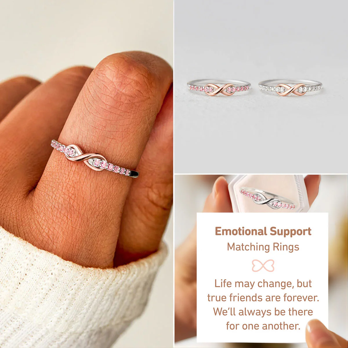 True Friends Are Forever Infinity 925 Sterling Silver Ring - Image 2