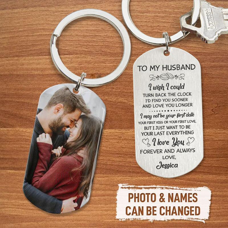 Turn Back The Clock, Personalized Keychain, Anniversary Gifts For Him, Custom Photo - Image 2