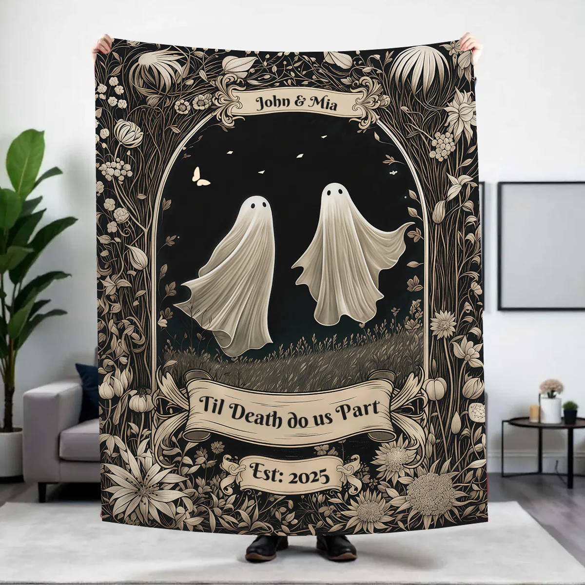 Until Death Do Us Part-Personalized Couples Blanket - Image 2