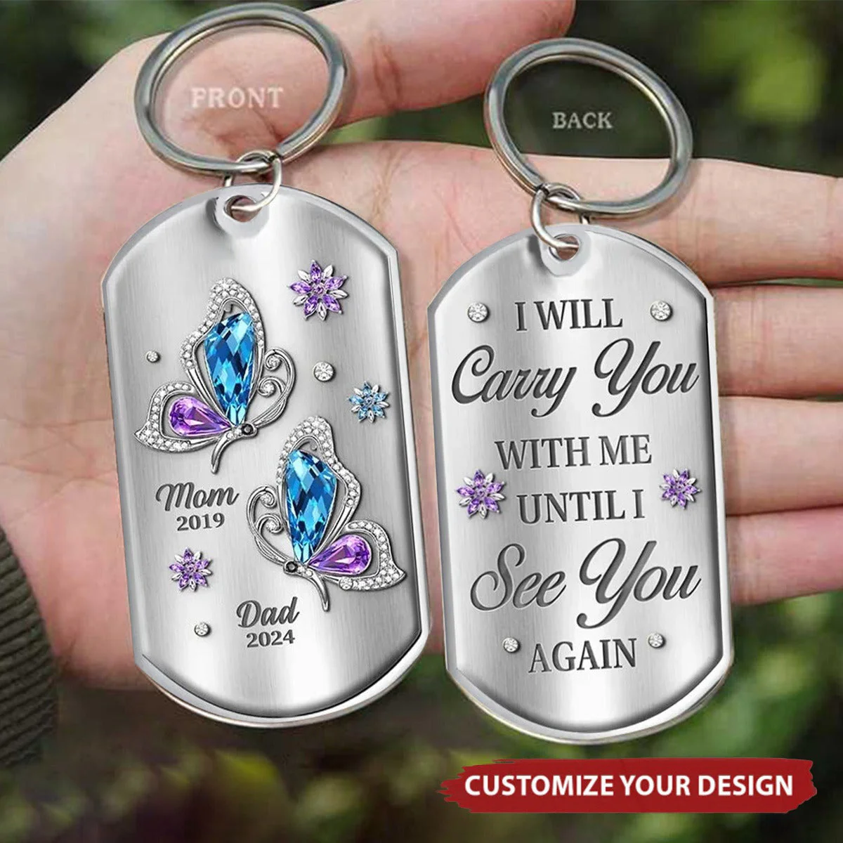 Until I See You Again - Memorial Personalized Custom Keychain - Image 2