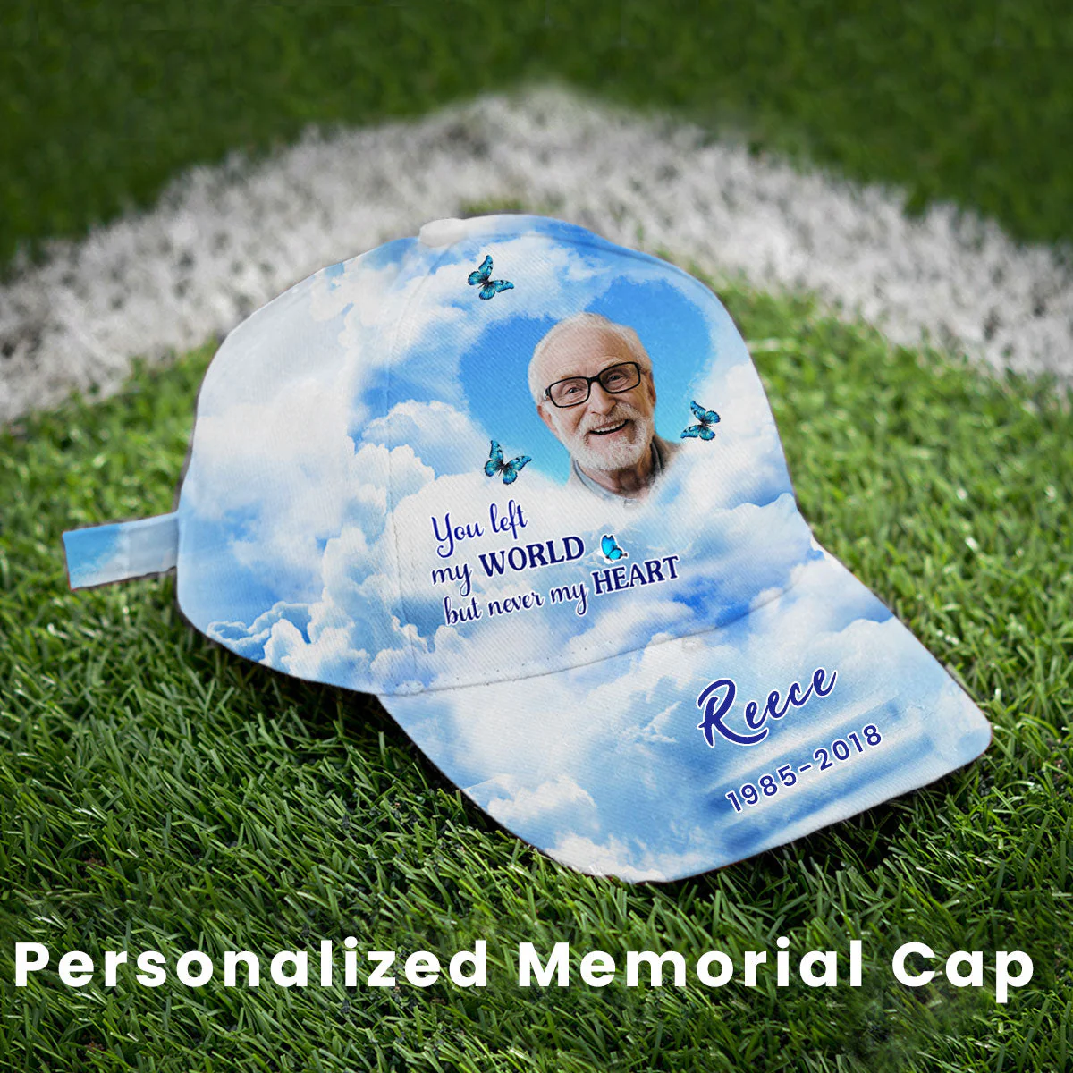 Upload Photo Never Walk Alone Personalized Classic Cap - Image 3