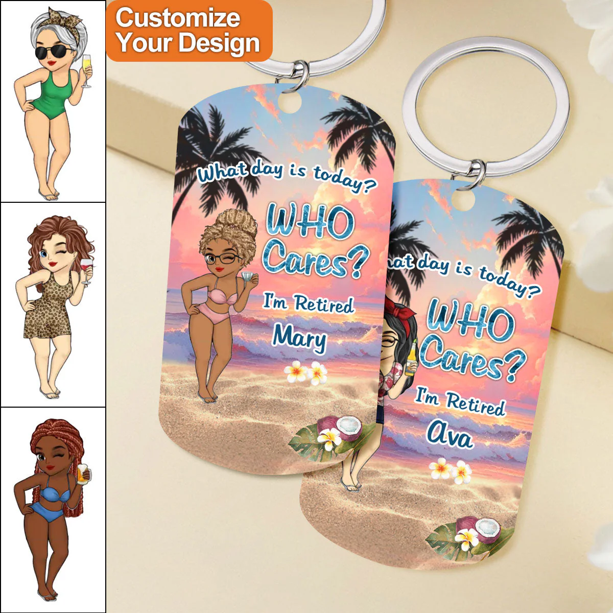 What Day Is Today - Retirement Gift Personalized Stainless Steel Keychain - Image 2