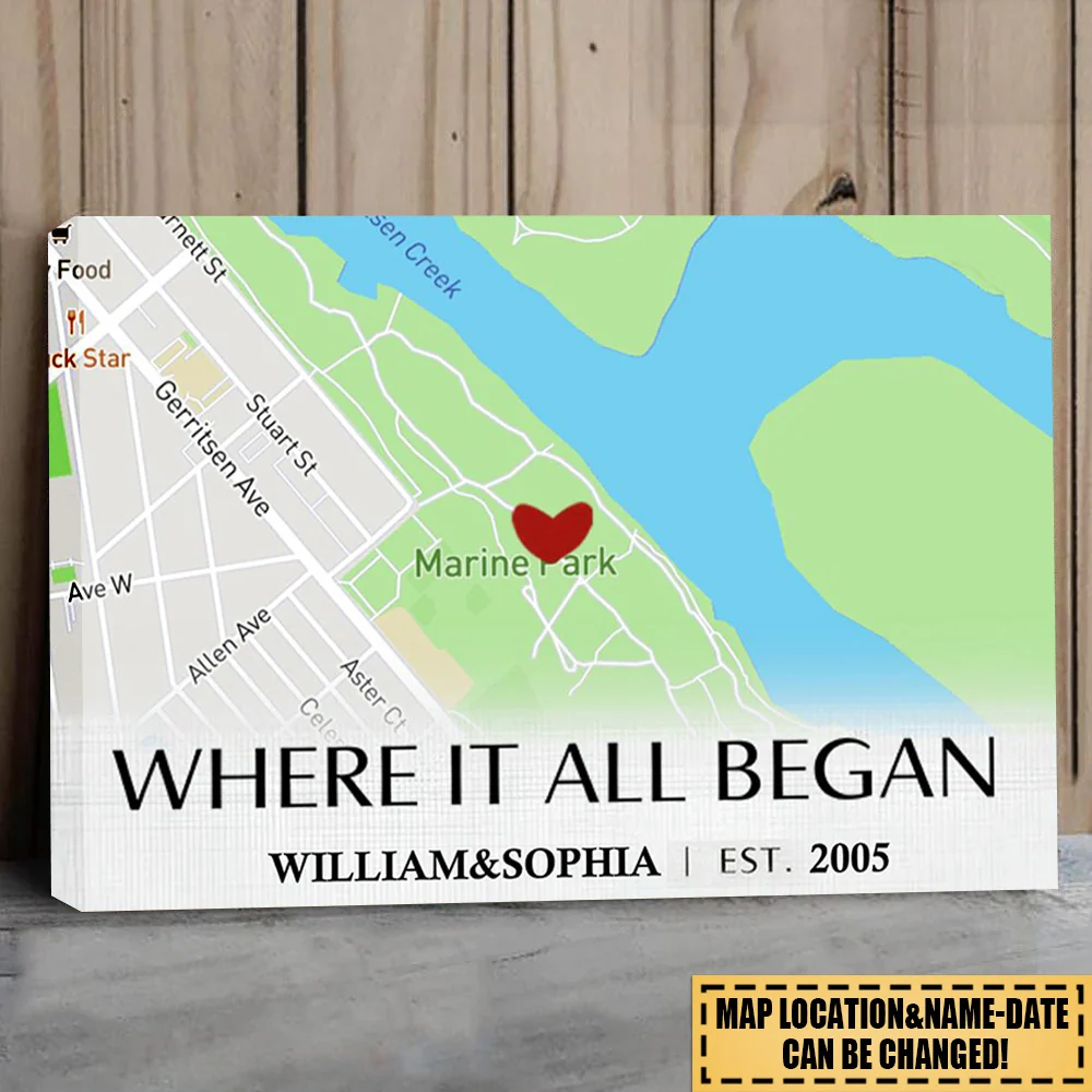 Where It All Began - Couple Personalized Custom Canvas - Image 2