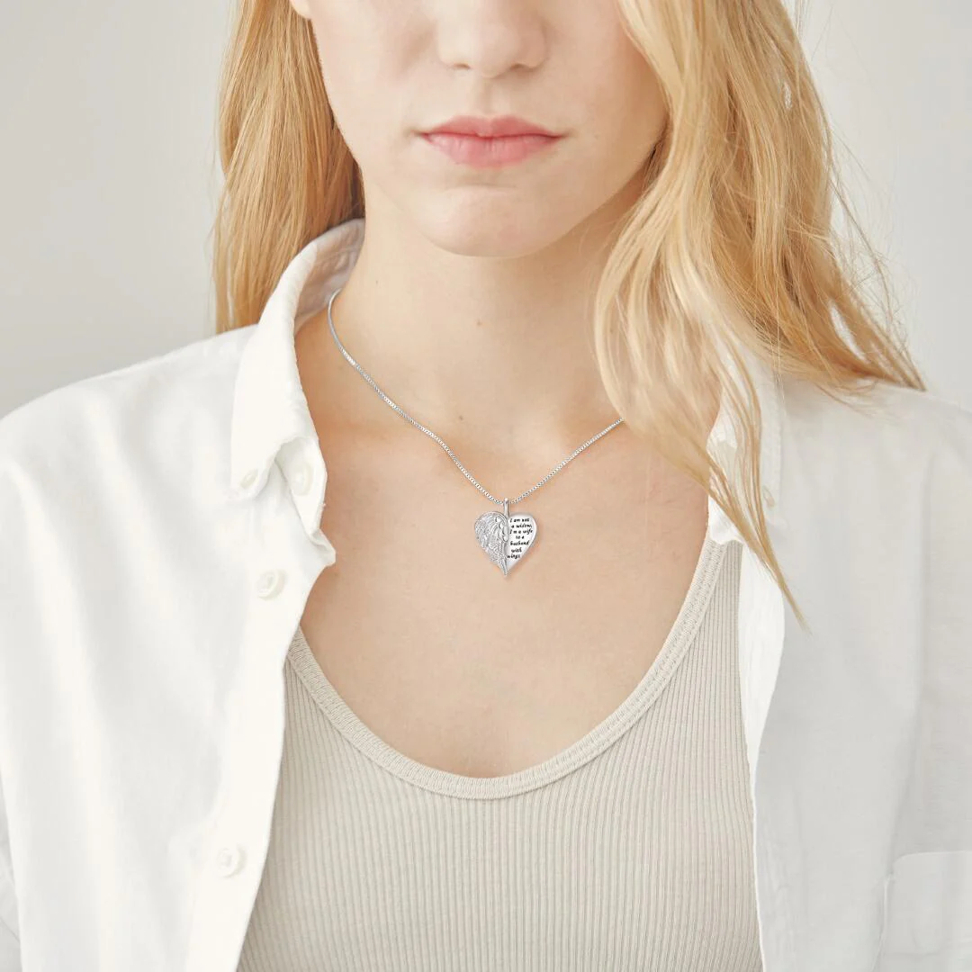 Wife To Husband With Wings Necklace - Image 2