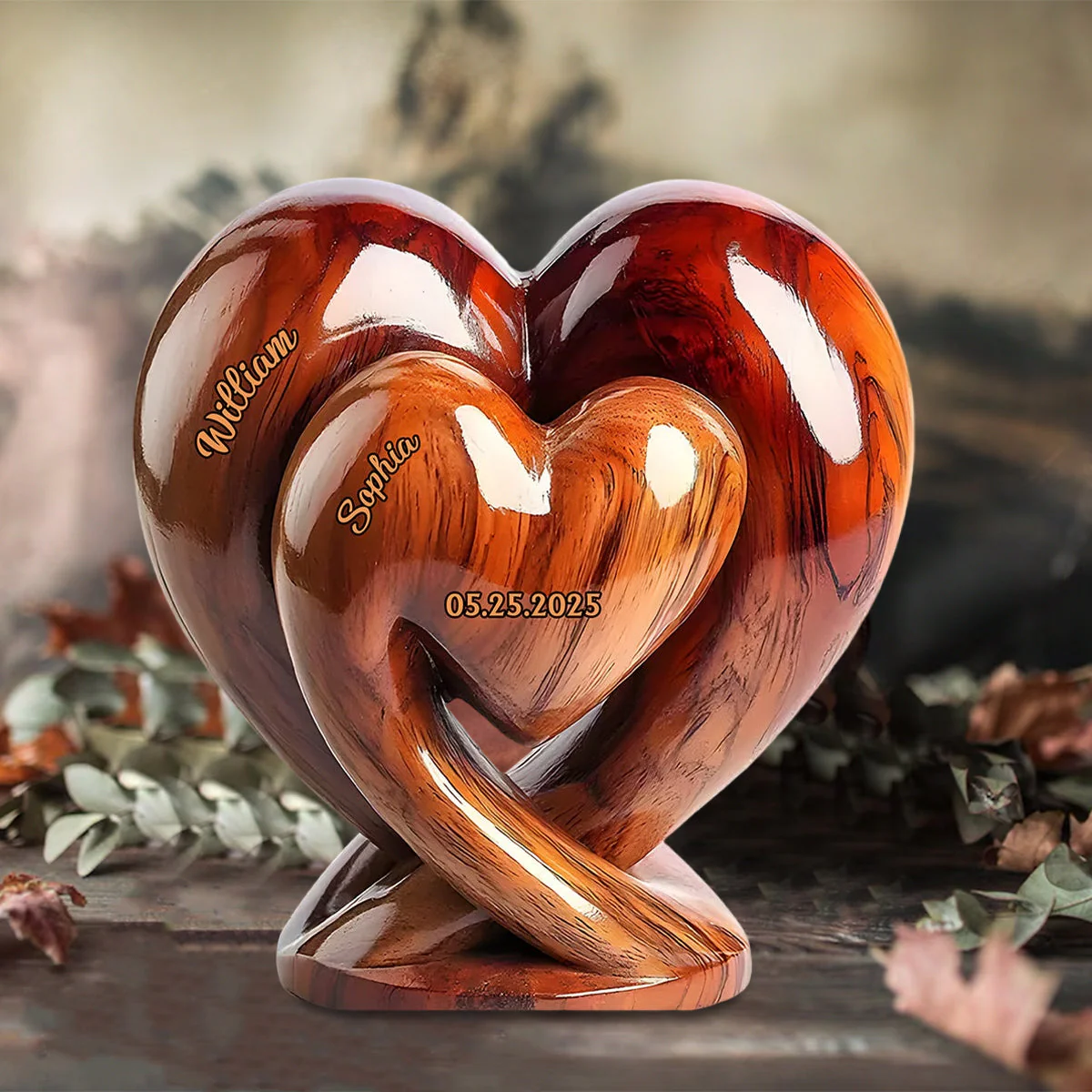Together With Heart Personalized Shaped Couple Acrylic Plaque - Image 2