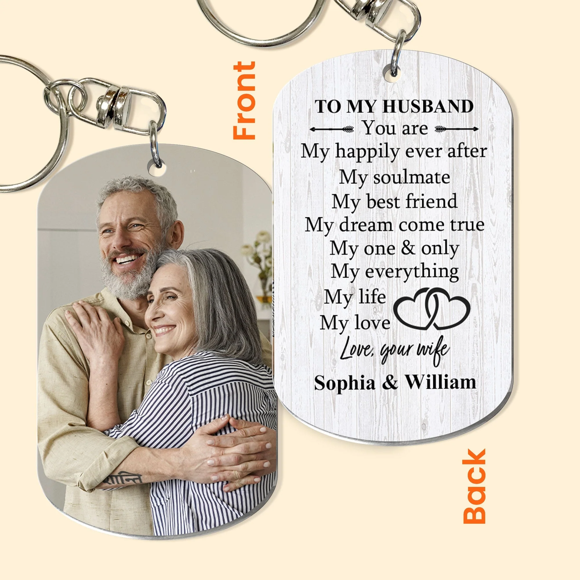 You Are My Happily Ever After - Personalized Keychain - Image 4