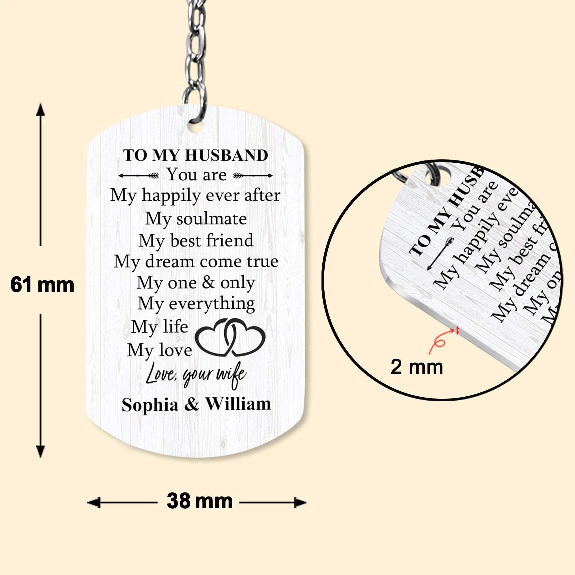 You Are My Happily Ever After - Personalized Keychain - Image 5