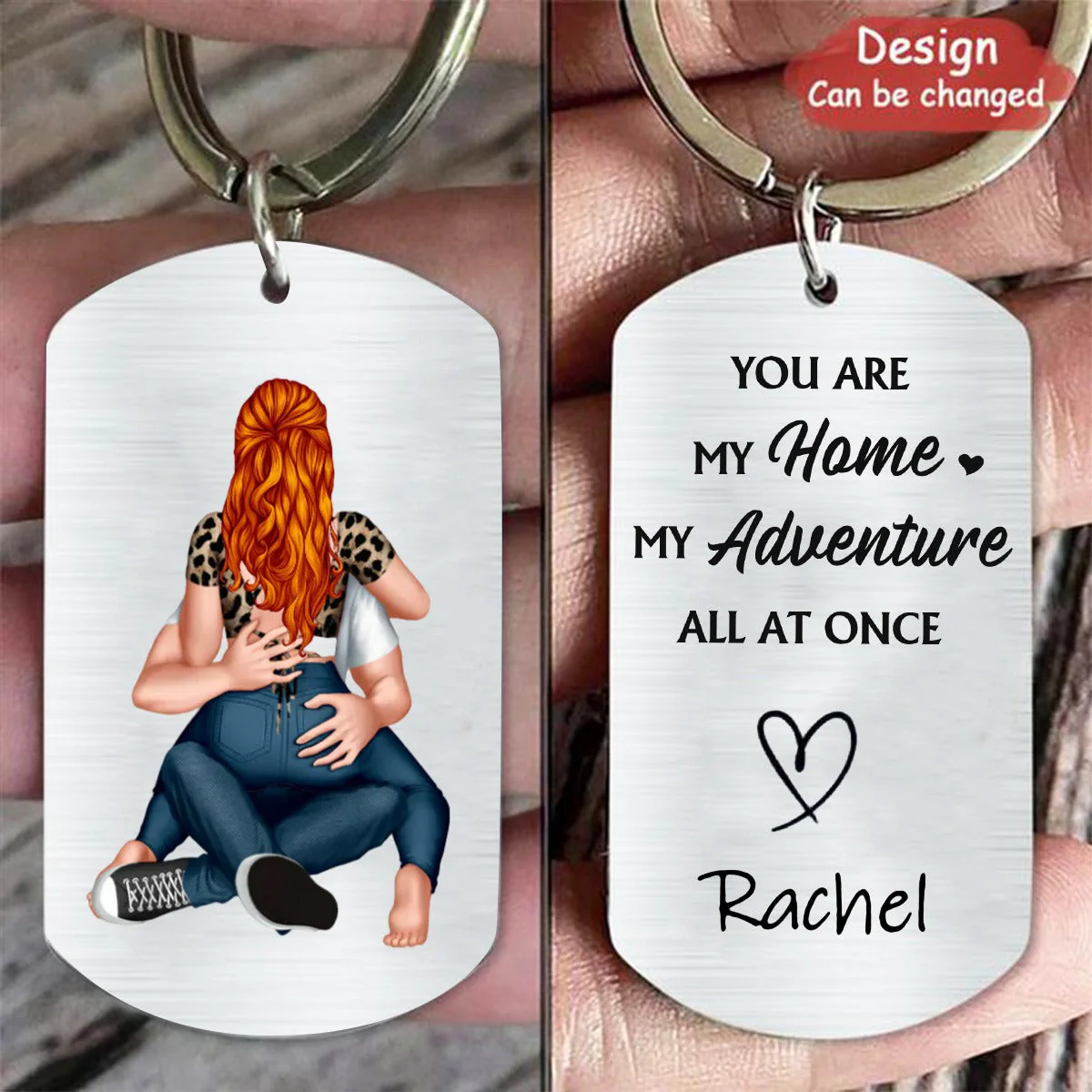 You Are My Home My Adventure - Personalized Stainless Steel Keychain - Image 2
