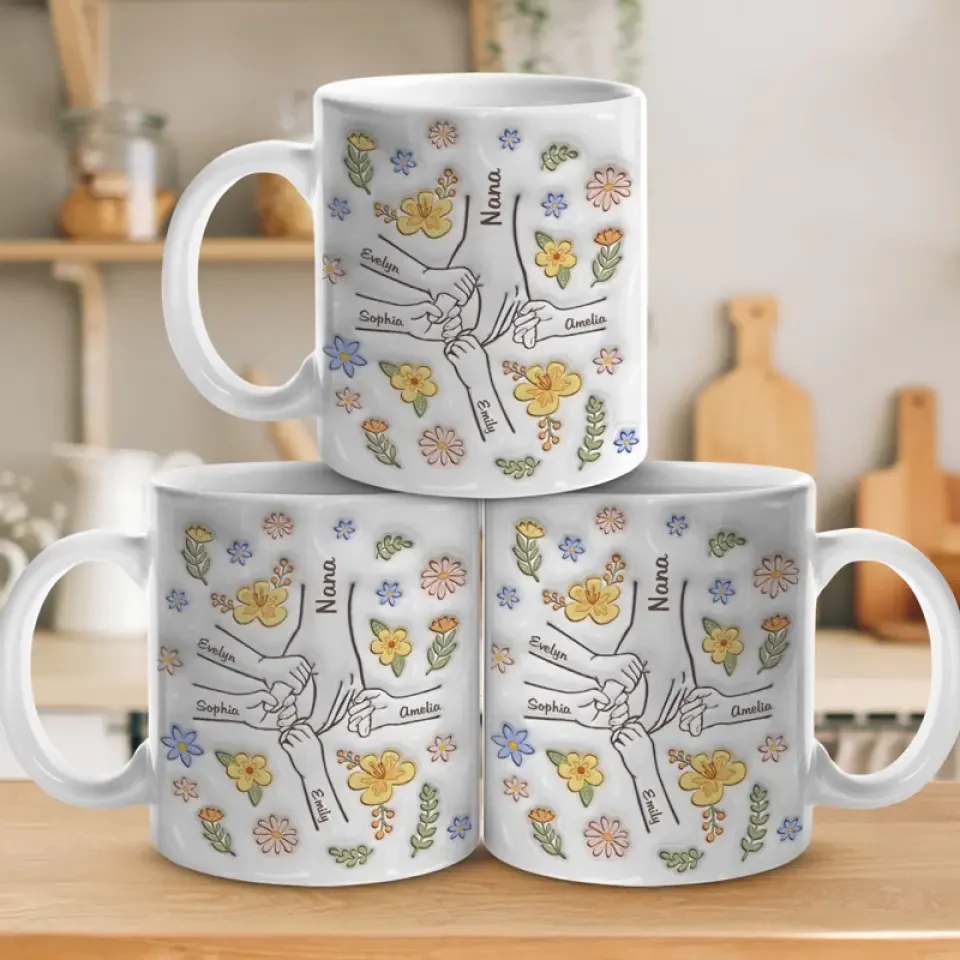 You Hold Our Hands, Also Our Hearts - Family Personalized Custom 3D Mug - Image 2