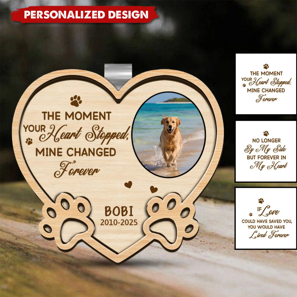 You Left Paw Prints On Our Hearts Forever, Personalized Car Visor Clip - Image 2