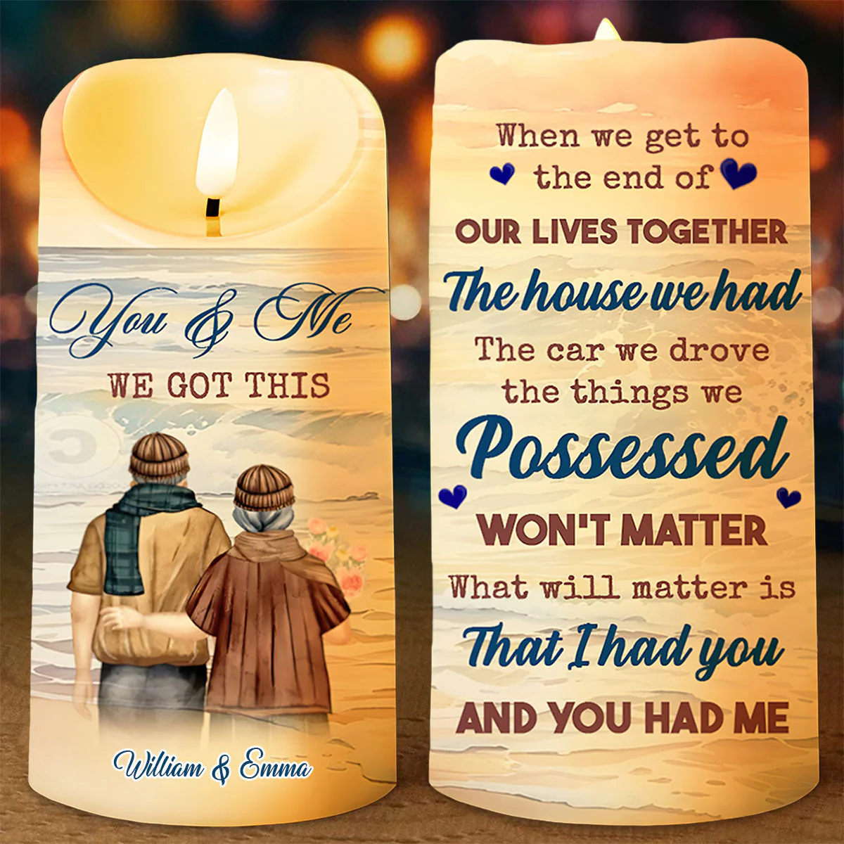 You & Me We Got This-Personalized LED Candle-Gift For Couples - Image 2