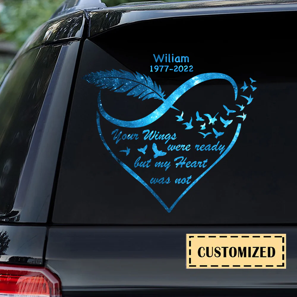 Your Wings Were Ready Personalized Car Sticker