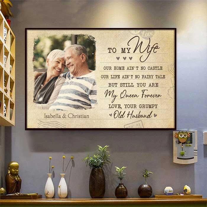 You're My Queen Forever - Upload Image, Gift For Couples - Personalized Canvas - Image 2