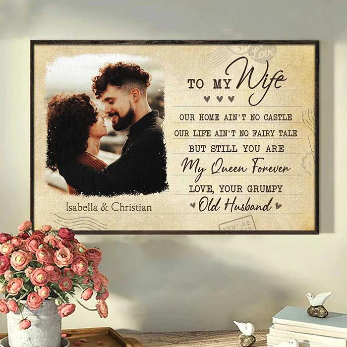 You're My Queen Forever - Upload Image, Gift For Couples - Personalized Canvas - Image 3